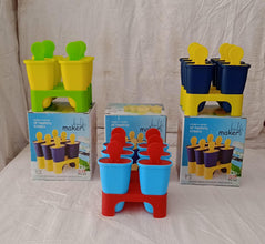 Ice Candy Maker 6 pcs Set Kulfi Maker Ice Candy Mould Clear sicle Mold Homemade Ice  Maker Reusable Easy Candy Chocobar Kulfi Mould Tray with Sticks